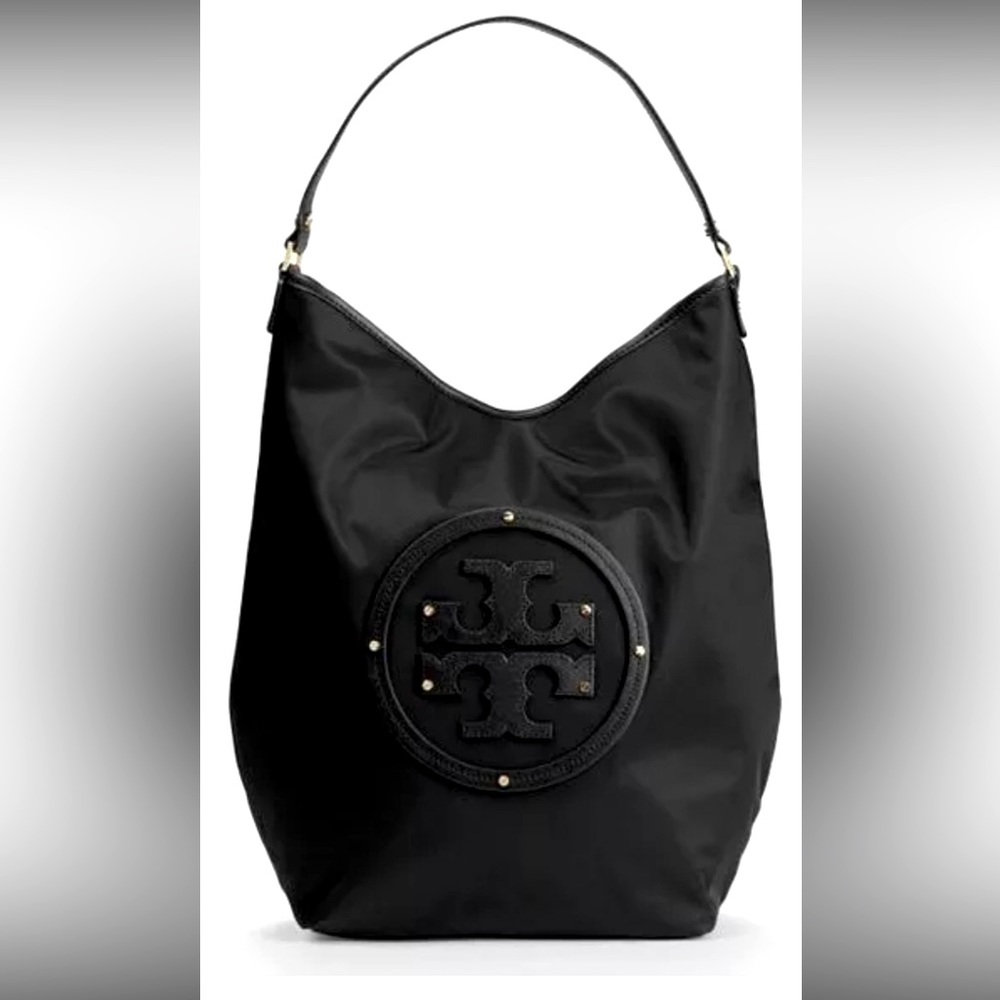 Tory Burch Logo Nylon Hobo bucket bag
